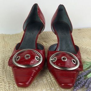Franco Sarto Red Leather pump shoes sz.8M